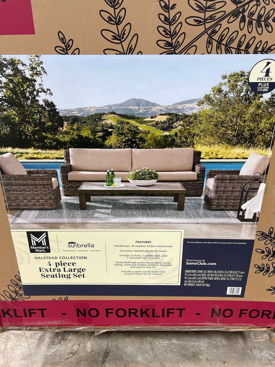 Members Mark 4 Piece Extra Large Seating Set — listing photo 3, lot PC-SAMSC-0204