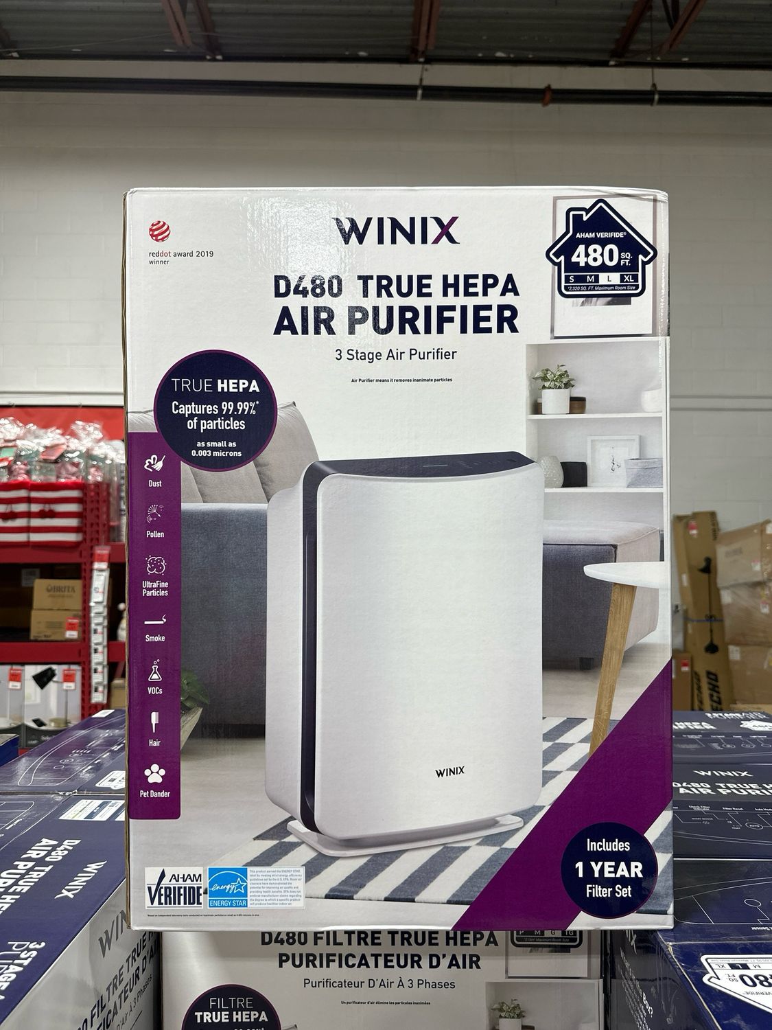 Winix D480TRUE HePA 3-Stage Air Purifier, Aham Verified for 480 Sq.ft. — photo 1 (PC-HOMED-0194) Winix D480TRUE HePA 3-Stage Air Purifier, Aham Verified for 480 Sq.ft. — listing photo 1, lot PC-HOMED-0194