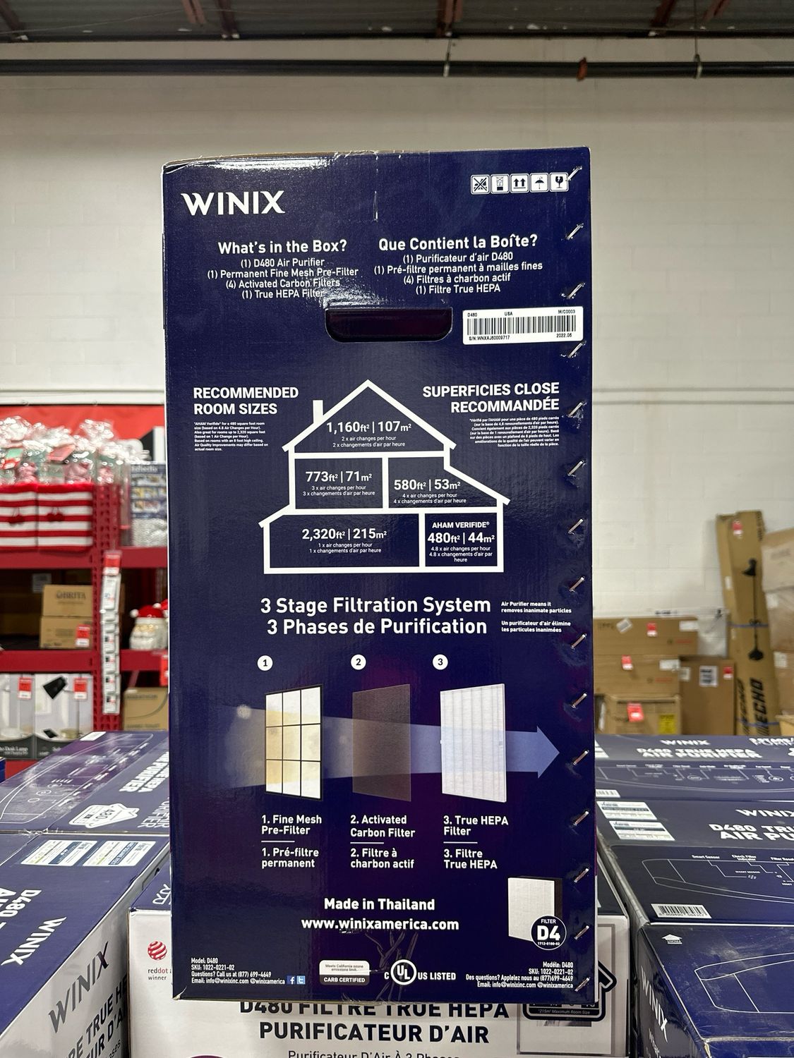 Winix D480TRUE HePA 3-Stage Air Purifier, Aham Verified for 480 Sq.ft. — listing photo 2, lot PC-HOMED-0194