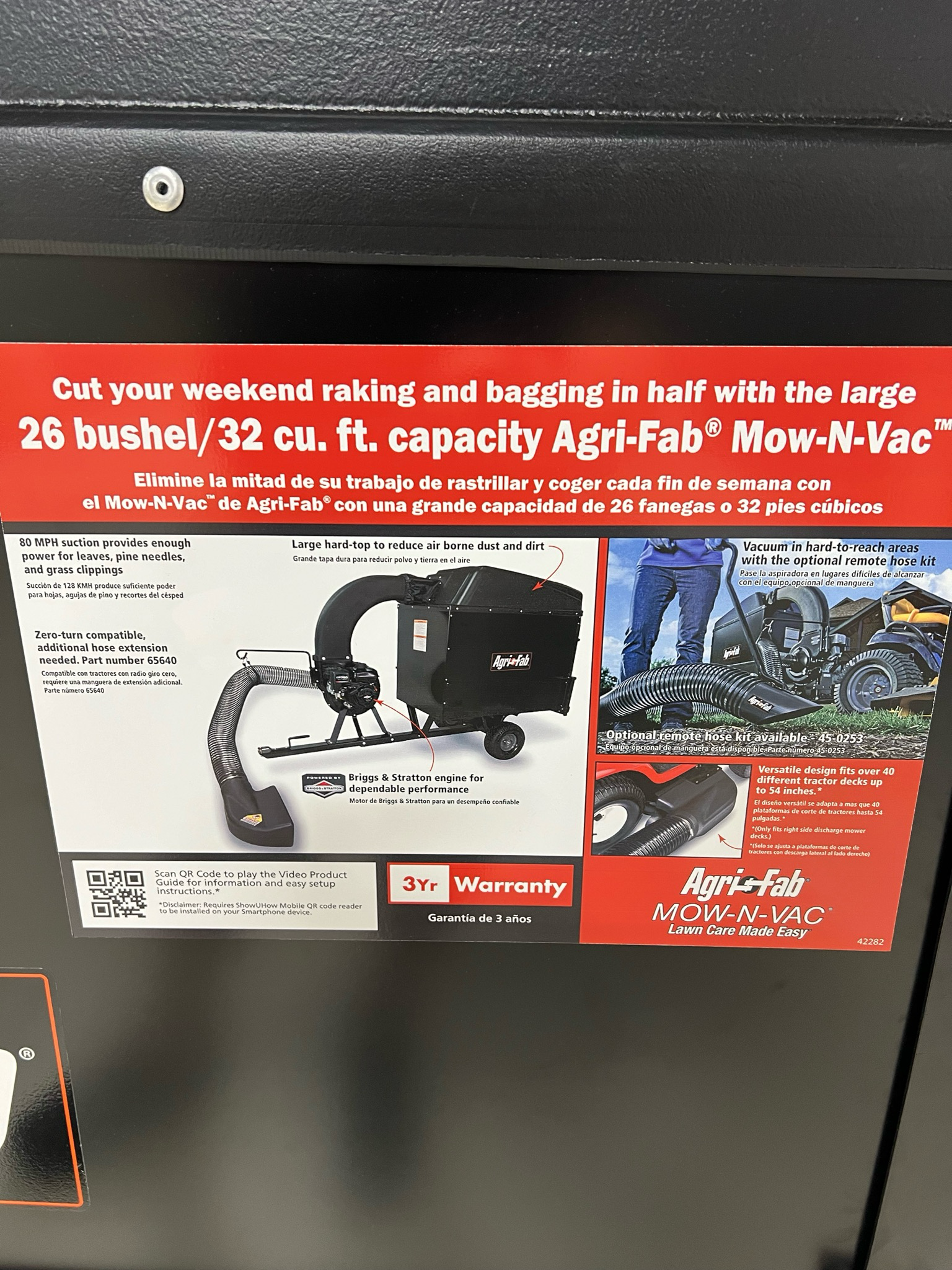 Agri-Fab Mow N Vac, 32 Cu Ft Capacity — listing photo 2, lot PC-HOMED-0172