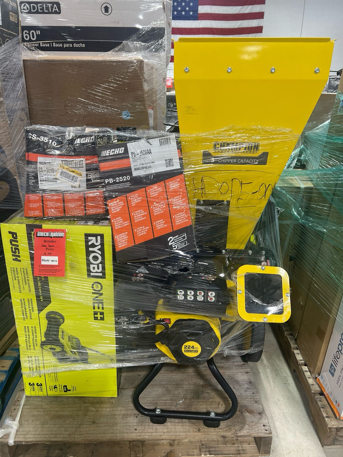 Home Depot Power Tool Pallet HDOPE-0016 — photo 1 (PC-HOMED-0176) Home Depot Power Tool Pallet HDOPE-0016 — listing photo 1, lot PC-HOMED-0176