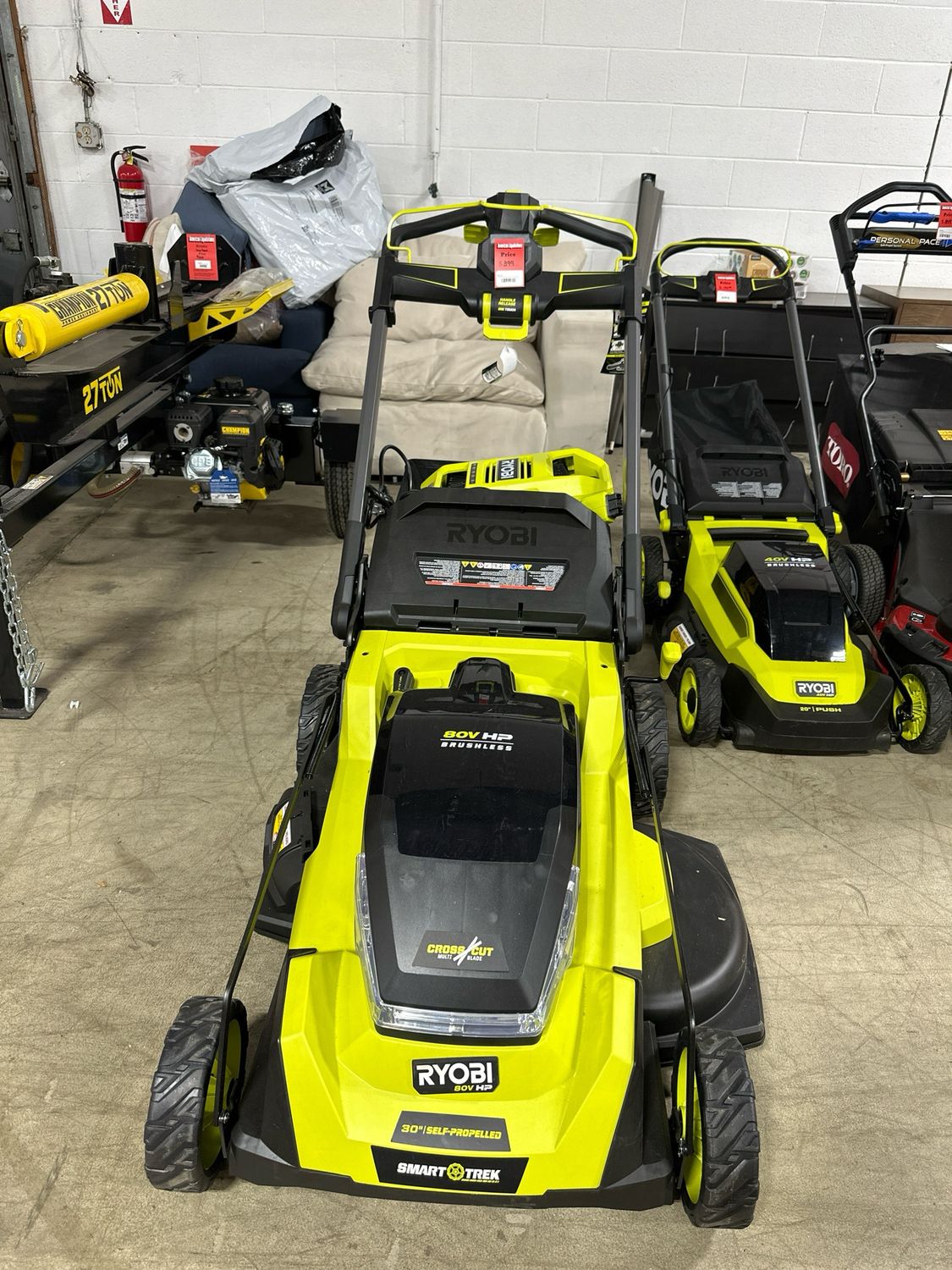 Ryobi 80v HP Whisper Series 30″ Self-Propelled Lawn Mower — photo 1 (PC-HOMED-0190) Ryobi 80v HP Whisper Series 30″ Self-Propelled Lawn Mower — listing photo 1, lot PC-HOMED-0190
