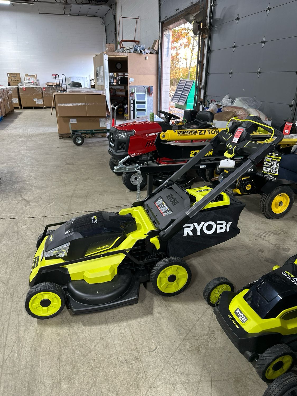 Ryobi 80v HP Whisper Series 30″ Self-Propelled Lawn Mower — listing photo 2, lot PC-HOMED-0190