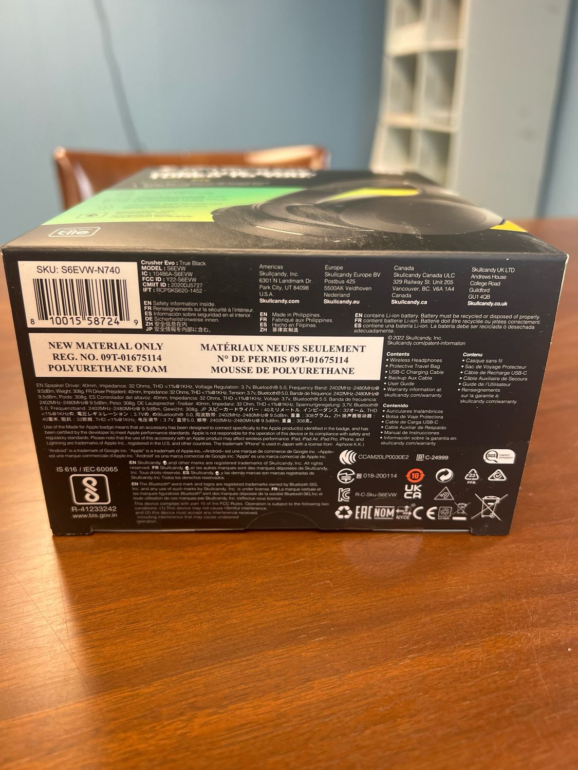Skullcandy Crusher EVO Wireless Headphones — listing photo 2, lot PC-AMAZO-0018