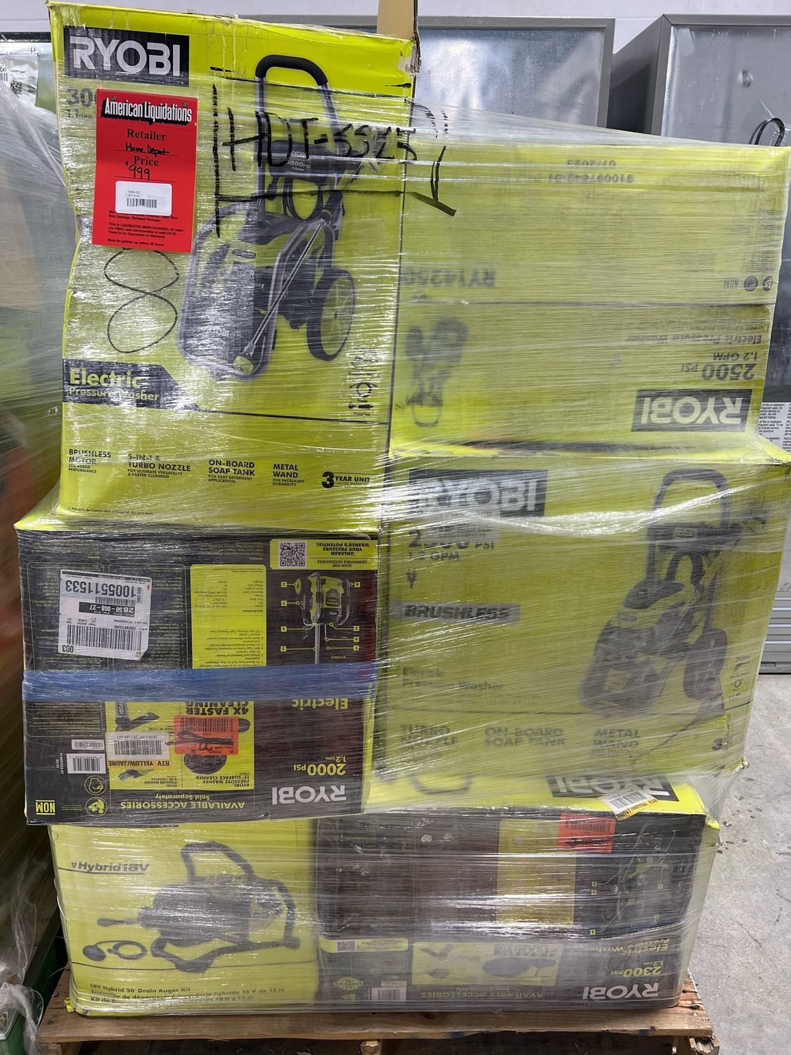 Home Depot Power Tool Pallet HDT-3325 — photo 1 (PC-HOMED-0181) Home Depot Power Tool Pallet HDT-3325 — listing photo 1, lot PC-HOMED-0181