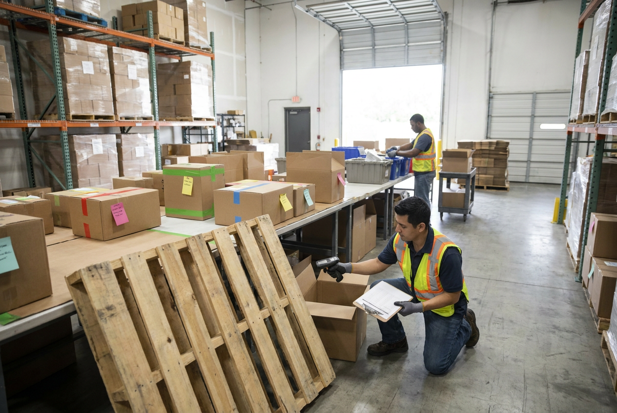 Beginner pallet category selection Editorial illustration about choosing the best liquidation pallets for beginners by operational fit