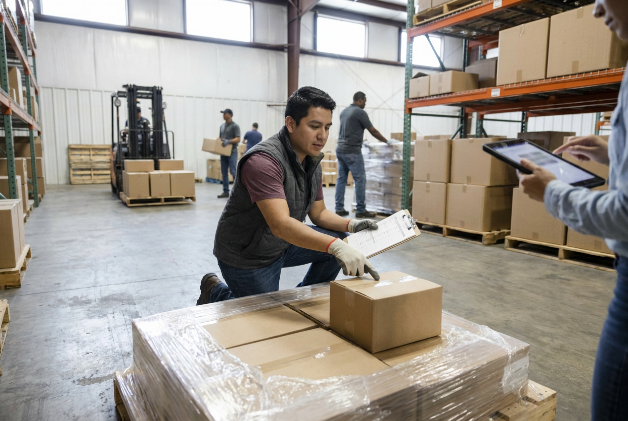 Plan space before buying inventory Editorial illustration about workspace and handling considerations for a beginner liquidation pallet purchase