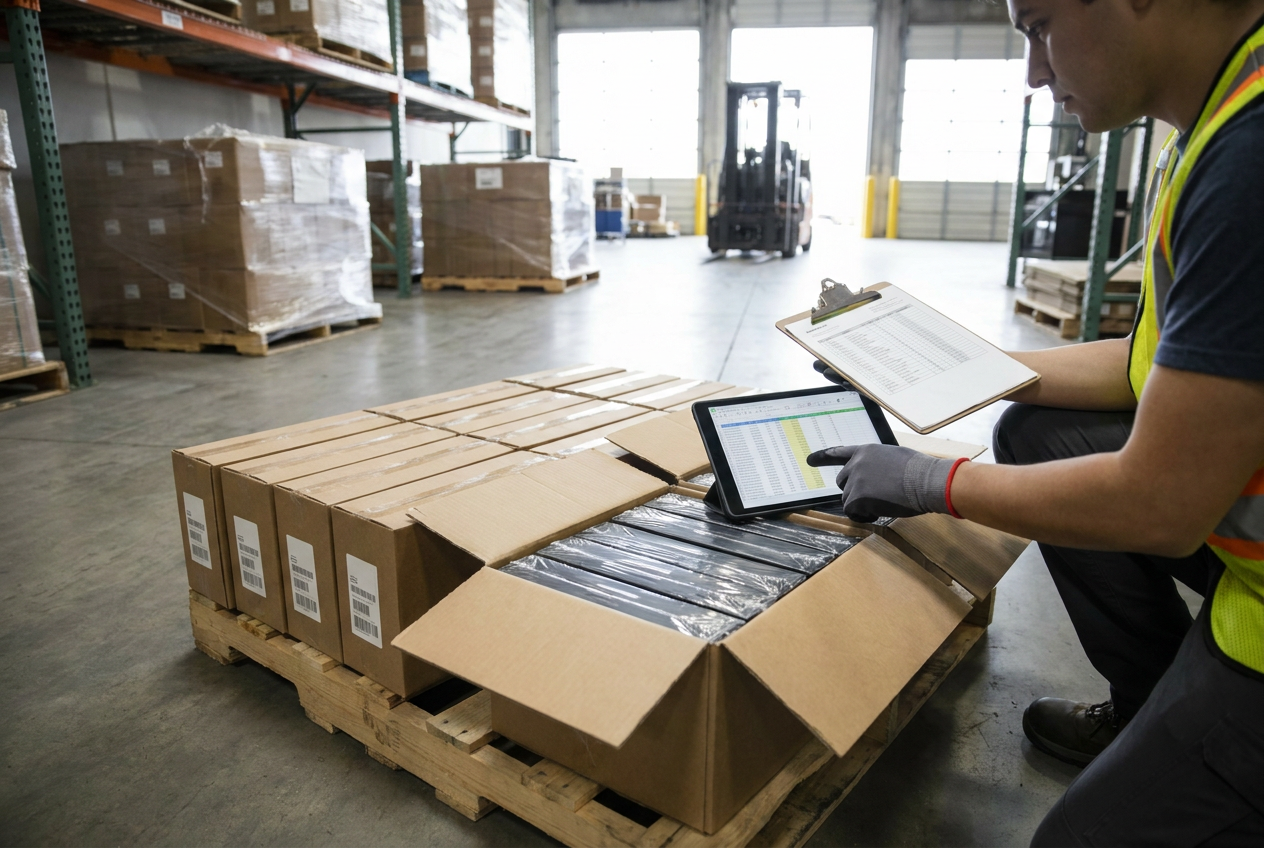 Assess duplicate items in liquidation pallets — PalletCove Liquidation, Dallas, Texas