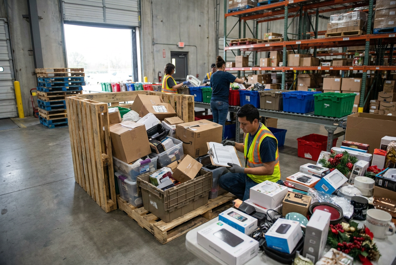 General merchandise liquidation pallets: assess the mix — PalletCove Liquidation, Dallas, Texas