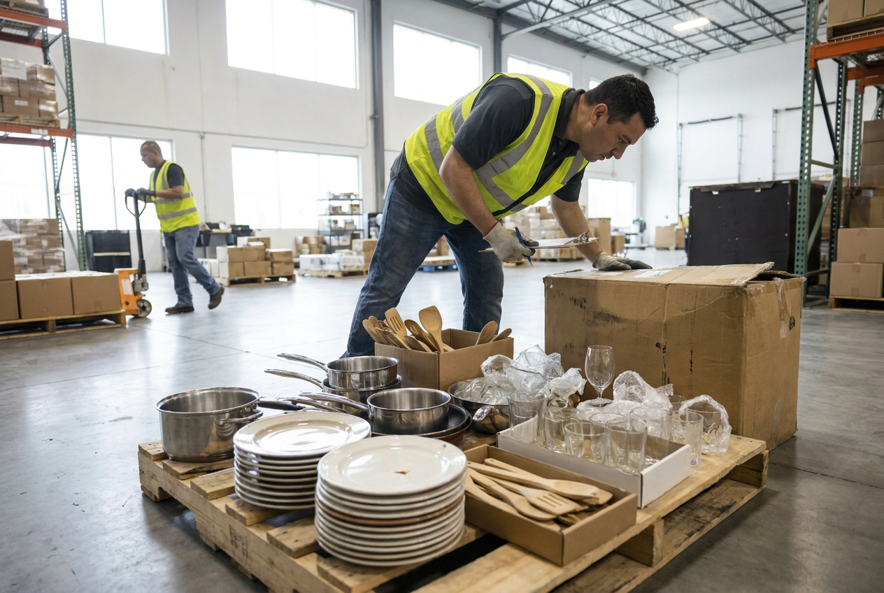 Kitchenware Liquidation Lots: Cookware and Tableware — PalletCove Liquidation, Dallas, Texas