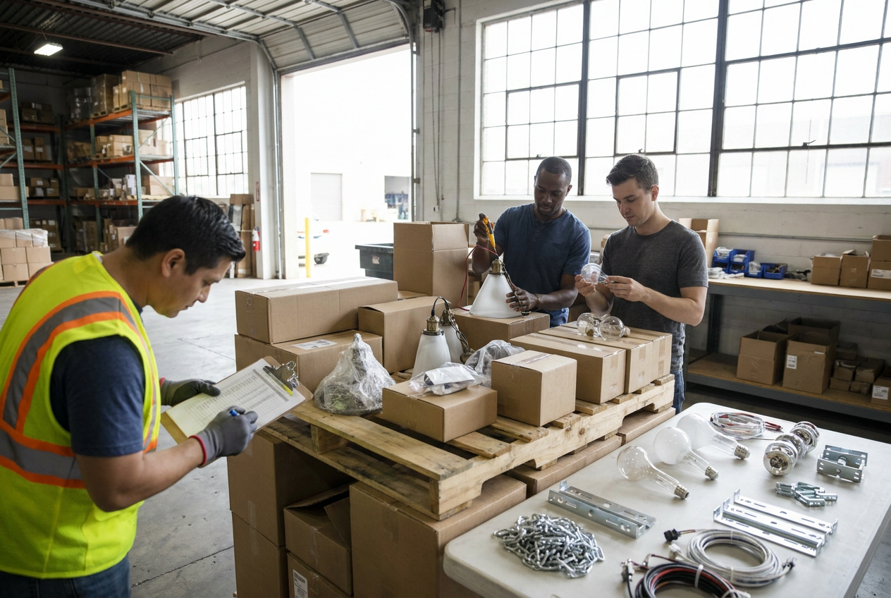 lighting liquidation pallets: Fixtures, Bulbs and Fit lighting liquidation pallets: Fixtures, Bulbs and Fit — PalletCove Liquidation, Dallas, Texas