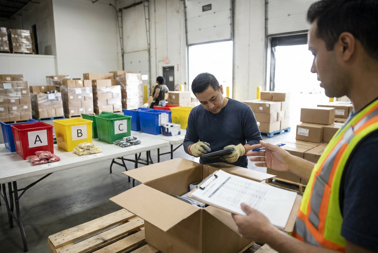 Mixed merchandise and a manifest worksheet used for liquidation inventory cost allocation