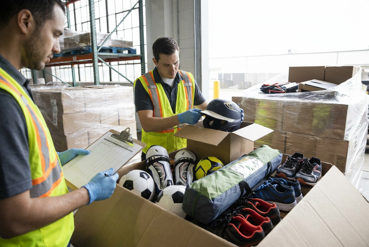 sporting goods liquidation pallets: Assessing the Mix — PalletCove Liquidation, Dallas, Texas