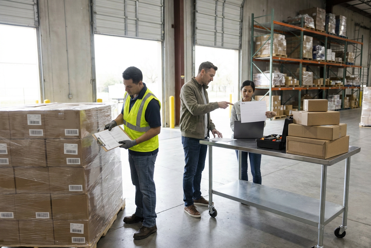 Editorial illustration of a wholesale supplier W-9 with inventory and service payment documents